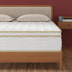 English Elm Queen Hybrid Mattress Euro Top Gel Foam Pocketed Coils Medium Firm 12 Inch Profile B372P396154