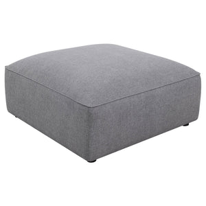 English Elm Jennifer Grey Square Upholstered Ottoman with Welt Detailing, Modern Grey Fabric, Comfortable Tight Seat, Durable Frame B062P344989