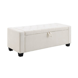 English Elm 48" Tufted Chenille Storage Bench Diamond Stitched Lift Top Seat for Bedroom Entryway Beige W2671P386665