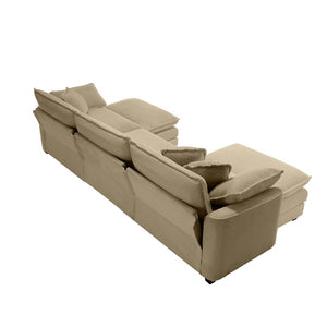 English Elm Oversized Modular Cushion Sofa Set - Versatile L-Shaped Deep Seating With Ottoman For Stylish Living W714S00798-GIGA