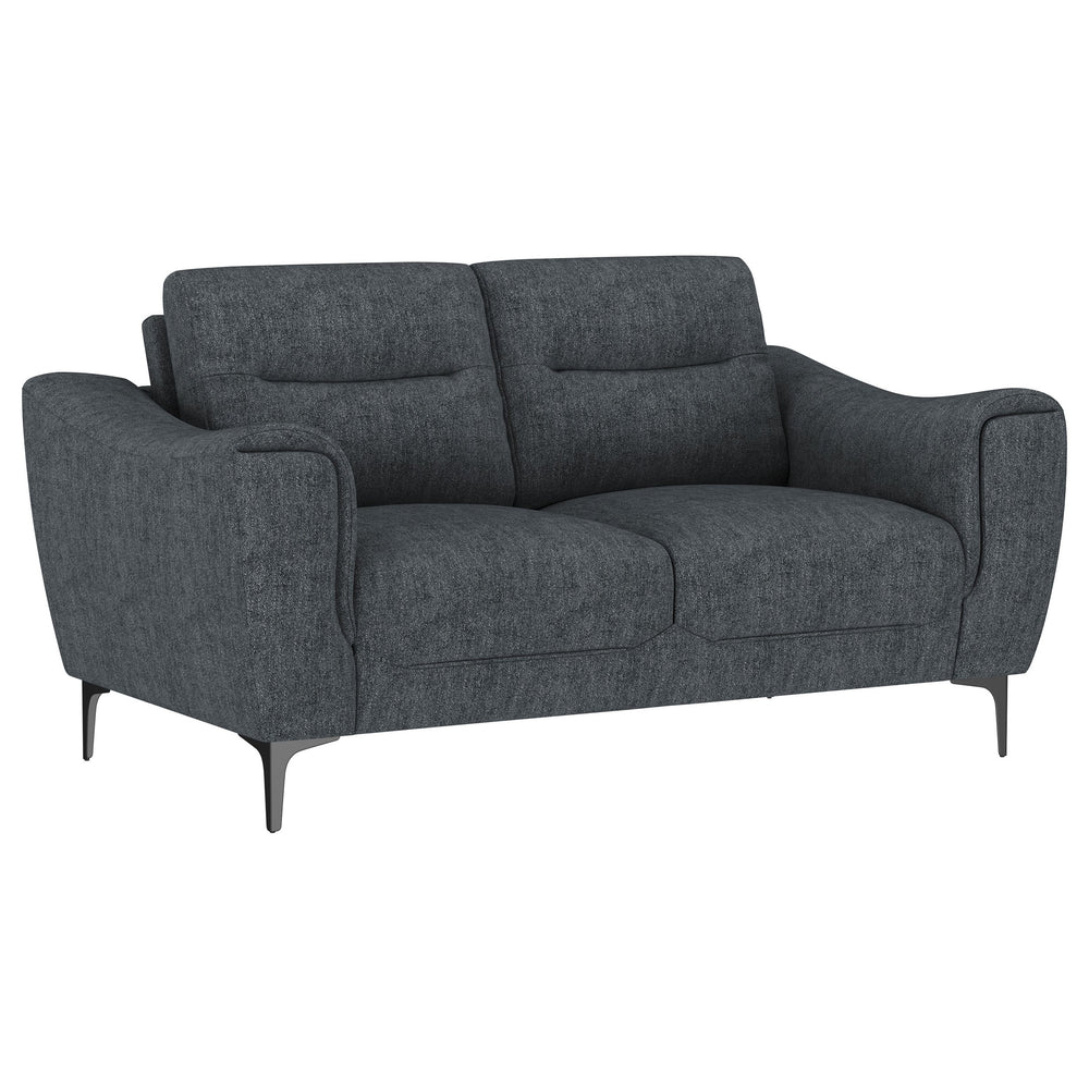 English Elm Oberle Tufted Polyester Loveseat with Pocket Coil Support and Tapered Legs for Small Spaces B062P447944