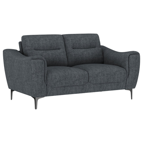 English Elm Oberle Tufted Polyester Loveseat with Pocket Coil Support and Tapered Legs for Small Spaces B062P447944