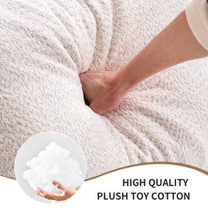 English Elm LY-024 Beige Compression Sofa 4-Seater Deep Seat Crochet Yarn Fabric Foam+Spring Breathable Comfort W2231S00014