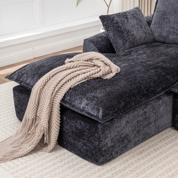 English Elm 103" Cloud Sectional Couch - Modern L-Shape Chaise Sofa With Compressed Memory Foam & No Assembly! W1170S00042