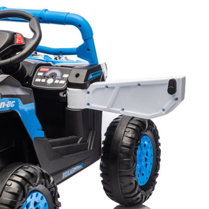 English Elm 12v Kids Electric Utv Ride on Toy with Parental Remote Swing Function and Shock Absorbers Blue W1578P368161