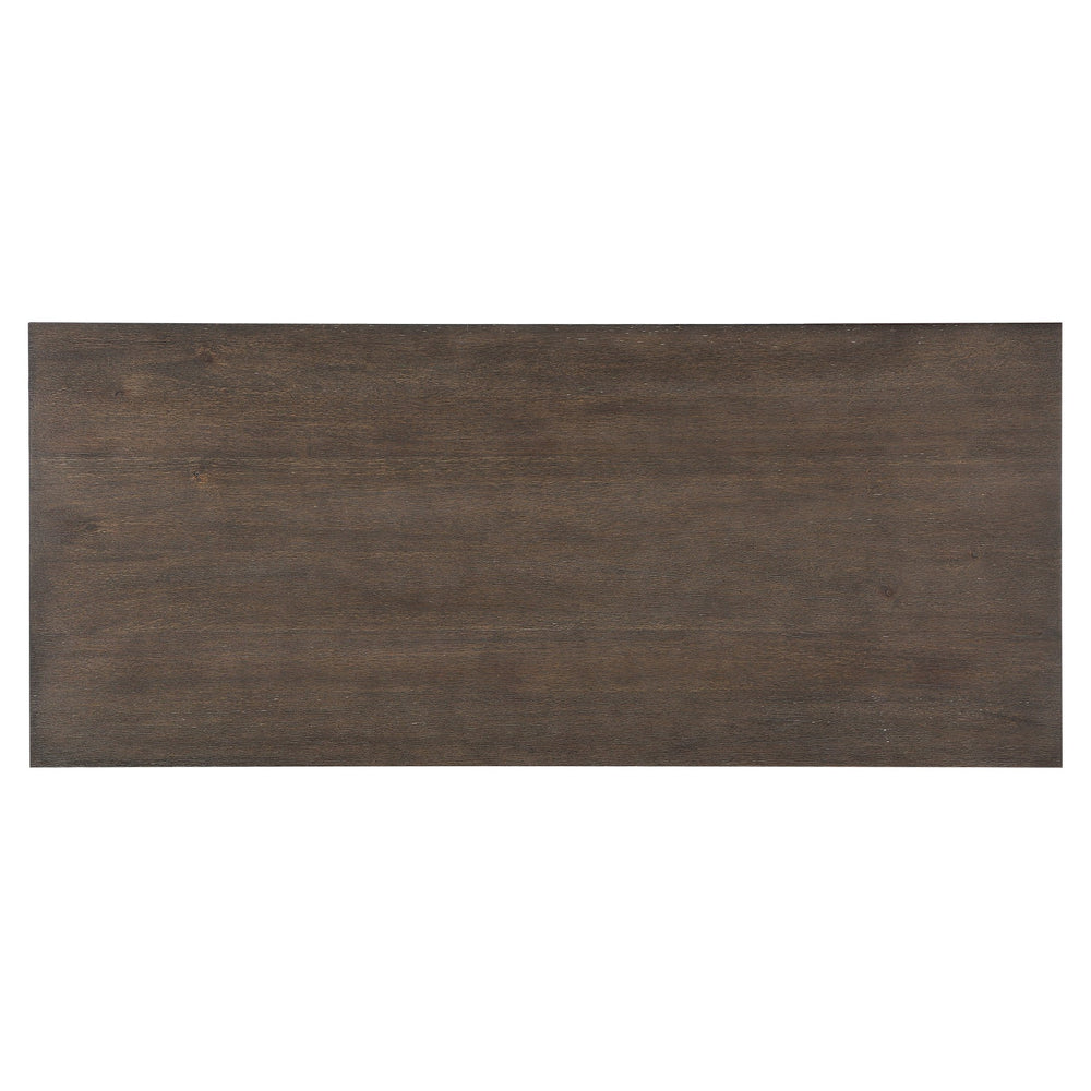 English Elm Dark Oak Toulon Writing Desk 60" — Distressed Acacia Veneer, Hidden Drawer, French Provincial Flair B011P264609