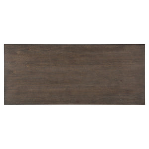 English Elm Dark Oak Toulon Writing Desk 60" — Distressed Acacia Veneer, Hidden Drawer, French Provincial Flair B011P264609