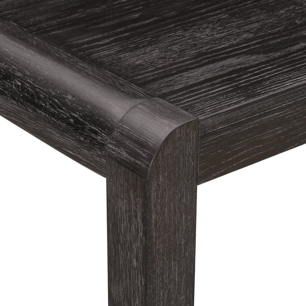English Elm Trexm Rustic Oak Extendable Dining Set with Upholstered Chairs Bench Seats 6 Espresso ST000154AAP