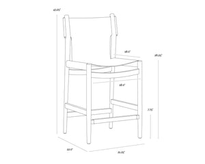 Sunpan ARGUS Counter Stool - Stylish Nubuck Caramel Leather with Sturdy Oak Frame for Modern Spaces 112684