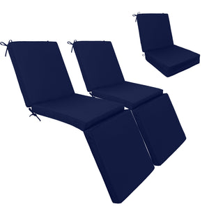 English Elm Outdoor Chaise Lounge Replacement Cushions Tri Fold Memory Foam Water Resistant Patio Set Navy Blue W419P460573