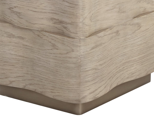 Sunpan Hoyos 100" Dining Table - Elegant Light Oak Design with Unique Wave Legs for Modern Interiors