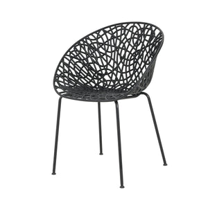 English Elm Christopher Knight Home® - Neiman Outdoor Dining Chair Set of 2 with Weather-Resistant Iron Frame and Perforated Diamond Design Black N775P256374B