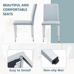 English Elm Four Pu Leather Dining Chairs with Metal Legs Modern Minimalist Set for Stylish Homes W1151P383507