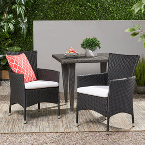 English Elm Christopher Knight Home® - Malta Dining Chair Set Of 2 - Modern Wicker Design, Durable Stainless Steel Frame For Style And Comfort 56447.00ABWHI