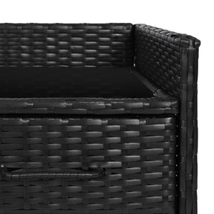 English Elm K&k Outdoor Wicker Bar Cabinet with Tempered Glass Top Adjustable Shelving and Drawer Black Brown N707P233745B