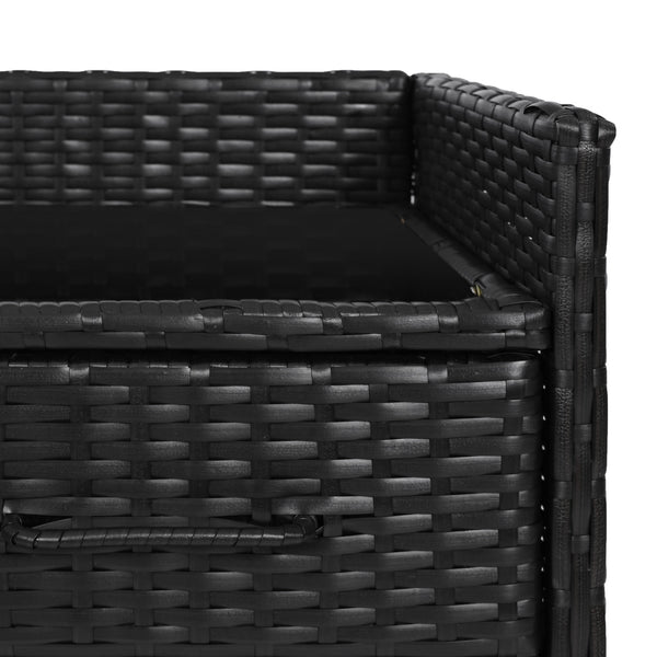 English Elm K&k Outdoor Wicker Bar Cabinet with Tempered Glass Top Adjustable Shelving and Drawer Black Brown N707P233745B