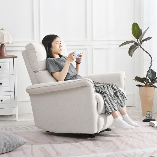 English Elm Manual Rocker Recliner Chair - Plush Gray Velvet Glider For Small Spaces, Home Theater & Nurseries W1028S00047