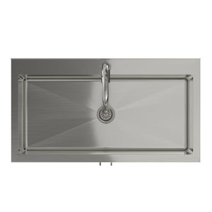 English Elm Hennessy Shaker Cabinet Utility Sink Stainless Steel Basin Laundry Room Setup B136P427216