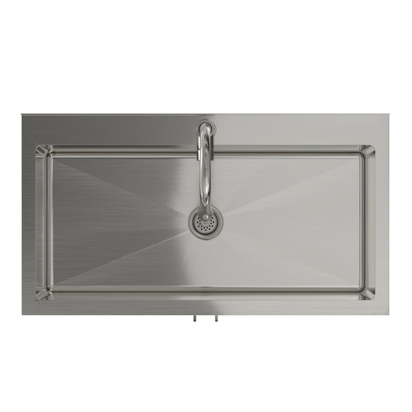 English Elm Hennessy Shaker Cabinet Utility Sink Stainless Steel Basin Laundry Room Setup B136P427216