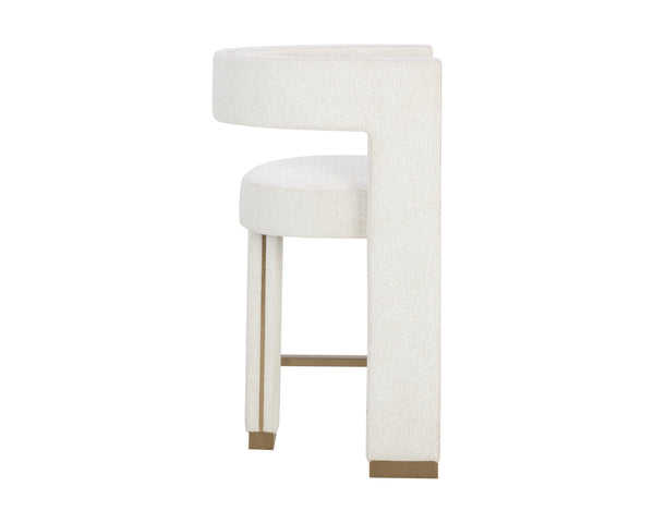 Sunpan Adamina Contemporary Barstool with Gold Stainless Steel Legs and Performance Fabric for Style Counter Height