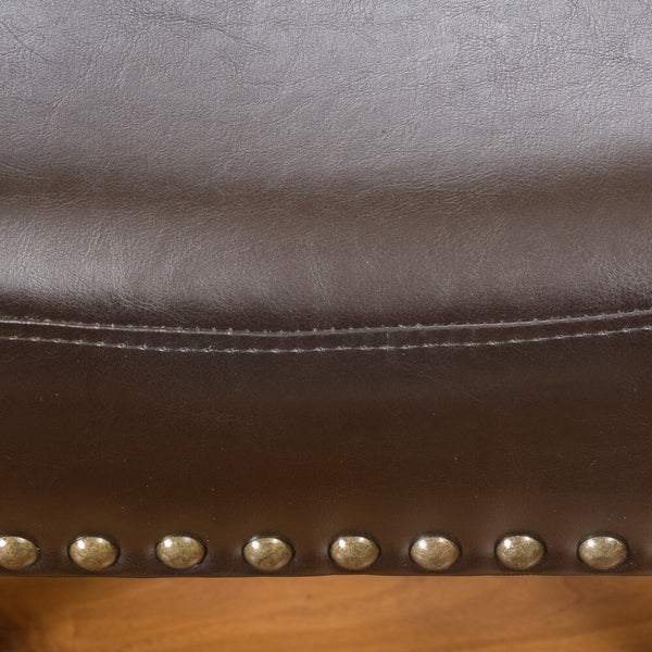 English Elm Christopher Knight Home® - [OLD 30-inch Backless Brown Faux Leather Counter Stool Set of 2 — Modern Bonded Leather, Bronze Finish, 250 lb Capacity WF531036BRN