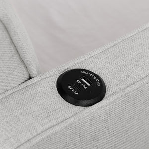 English Elm Twin Linen Tufted Daybed with Pop up Trundle and Usb Port for Guest Rooms W1413S00129