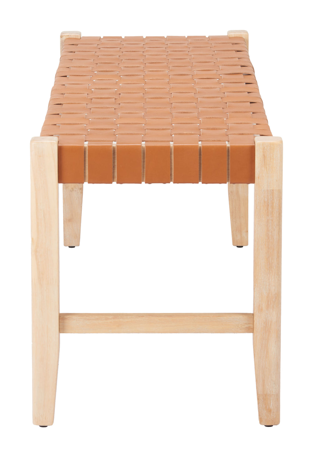 Zuo Modern Bandini Bench - Elegant Tan 100% Leather And Rubberwood Design For Modern Hospitality Spaces Natural 100% Leather,Rubberwood 110701-zuo-modern