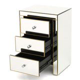 Christopher Knight Home® - Noble House - Lenorr Mirrored 3 Drawer Side Table