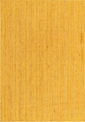 Unique Loom Braided Jute Dhaka Hand Braided Solid Rug Yellow,  7' 1" x 10' 0"