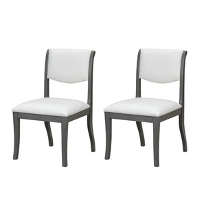 English Elm Oak Gray Finish Dining Chairs Set Of 2 - Elegant Upholstered Side Chairs For Timeless Comfort N842P315209E