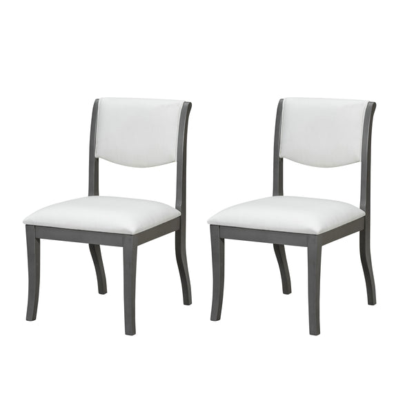 English Elm Oak Gray Finish Dining Chairs Set Of 2 - Elegant Upholstered Side Chairs For Timeless Comfort N842P315209E