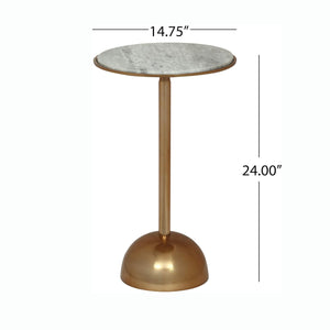 English Elm Christopher Knight Home® - Modern Aluminum Accent Table with Marble Top, Antique Brass Finish, Lightweight Rust-Resistant Glam Accent (18" x18") 67035.00