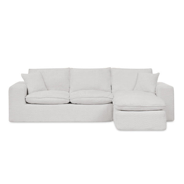 English Elm 107'' Boucle L-shaped Sectional with Reversible Chaise Deep Foam Seat Living Room Beige W1413S00162