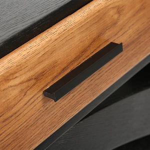 English Elm Ashwood Veneered Console Table with X Frame Legs and Two Drawers for Entryway Decor W3040P455738