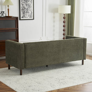 English Elm Christopher Knight Home® - 78" Upholstered Sofa with Tufted Linen-Like Fabric, Deep 19" Seat, Sturdy Rubber Wood Legs, 900lb Capacity Dark Green N763P243921F