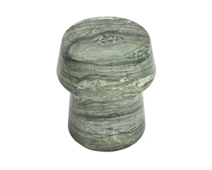 Sunpan BRIE End Table - Elegant Sage Marble Look Pedestal Accent for Indoor & Outdoor Spaces, Durable Design 112581