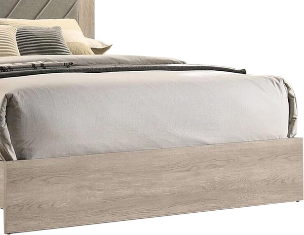 English Elm Contemporary Cream California King Bedframe With Stylish V-Design Headboard - Durable Rubberwood B011P236816
