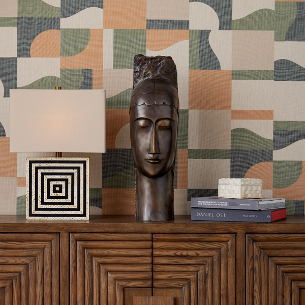 Taurus Table Lamp - Handcrafted Artisanal Design with Ivory and Black Finish for Modern Spaces