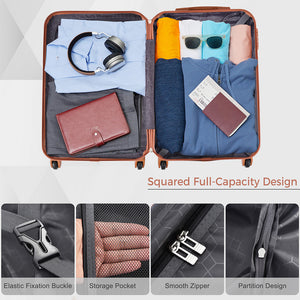 English Elm 4-piece Hardshell Luggage Set Abs Carry-on Checked Suitcase Tsa Lock Duffel Toiletry Black N726P439328A