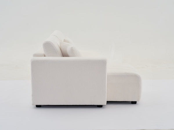 English Elm Jessica Lamb Wool Left Facing Sectional Sofa With Chaise - Plush Comfort & Timeless Style For Any Room B102S00070