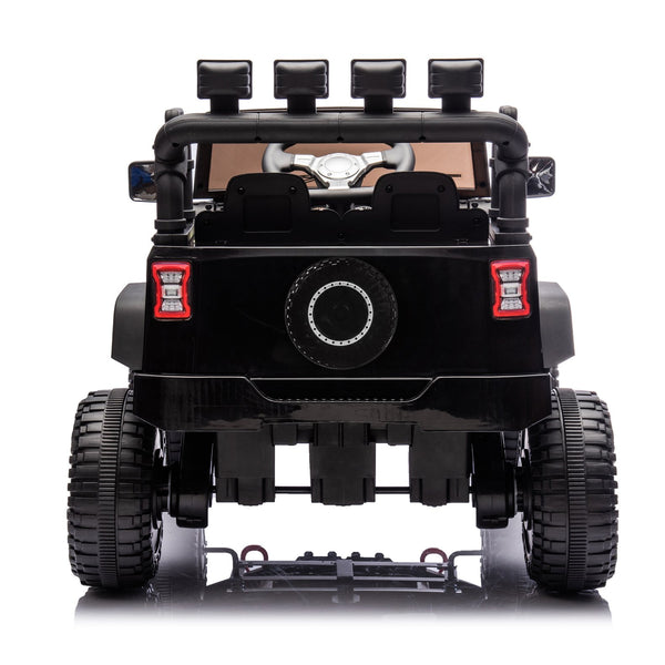 English Elm 24v Kids Electric Ride on Car with Parental Remote Dual Motors and Four Wheel Suspension Black W1578P208321