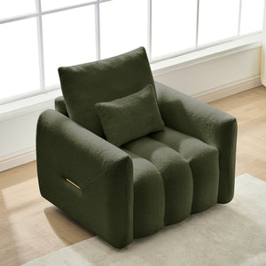 English Elm 35 Inch Teddy Velvet Lounge Chair Plush Curved Accent Seat for Living Room W2564P457793