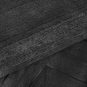 English Elm K&K Farmhouse Kitchen Island with 3D Wave Stripes Ash Veneer, Drop Leaf, Rolling Cart Storage Black N707P207915B