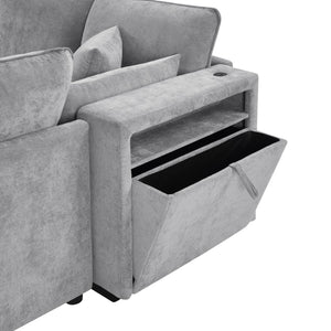 English Elm Swivel Barrel Accent Chair Chenille Tufted Round Club Seat for Living Room Lounge N719S002300E