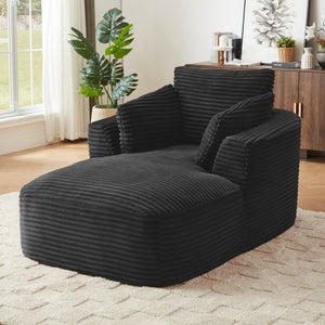 English Elm Oversized Corduroy Chaise Lounge Chair - Comfy, Modern Sofa For Living Rooms, Dorms & Small Spaces W2339P317971-GIGA