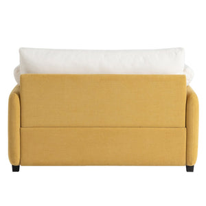 English Elm 50*43" Oversized Chenille Armchair Deep Lounge Seat Modern Minimalist Living Room Chair Cream,Yellow N723S5042L