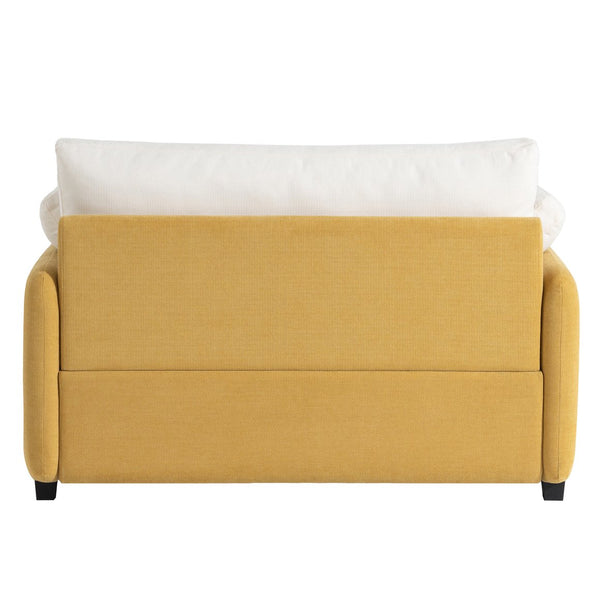 English Elm 50*43" Oversized Chenille Armchair Deep Lounge Seat Modern Minimalist Living Room Chair Cream,Yellow N723S5042L