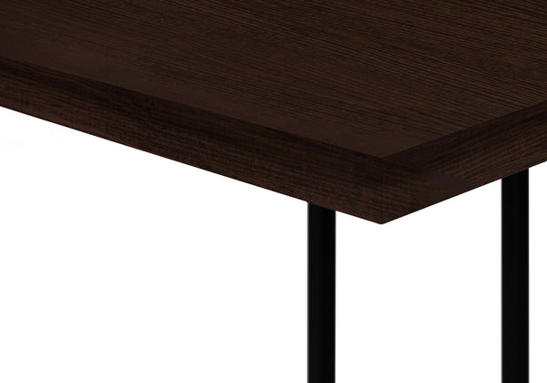 English Elm Accent Table, C-Shaped Side Table For Living Rooms & Bedrooms, Espresso Laminate With Black Metal Base B2710P219374