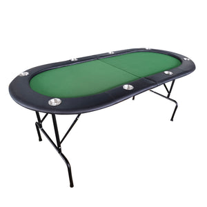 English Elm Ino Design Foldable 8 Player Poker Table with Cup Holders and Padded Vinyl Rails Green W2748P221627