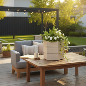 English Elm Hexagon Aluminum Outdoor Planter Sculptural Terrace Pot with Rust Resistant Finish B2755P462204